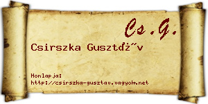 Csirszka Gusztáv névjegykártya