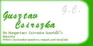 gusztav csirszka business card